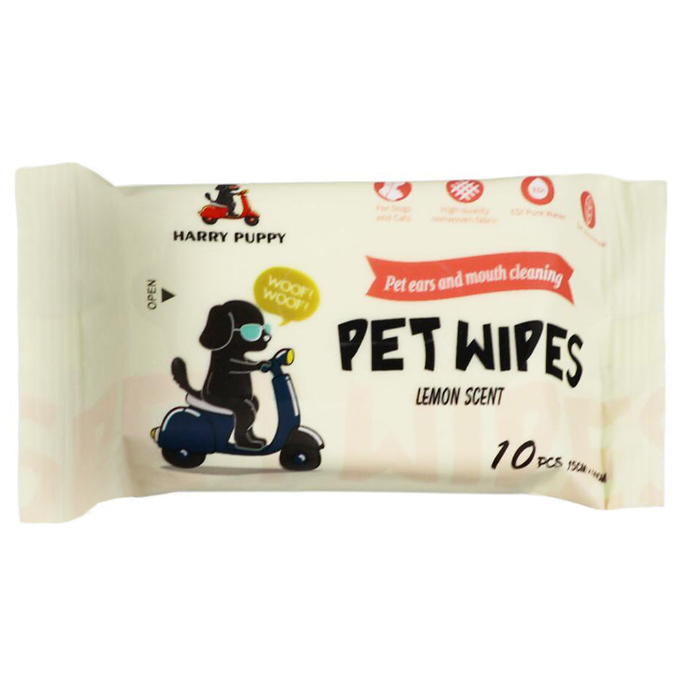 OEM Pet Cleaning Wipes – 10pcs × 6 Mini Packs | Lemon | 14x15cm