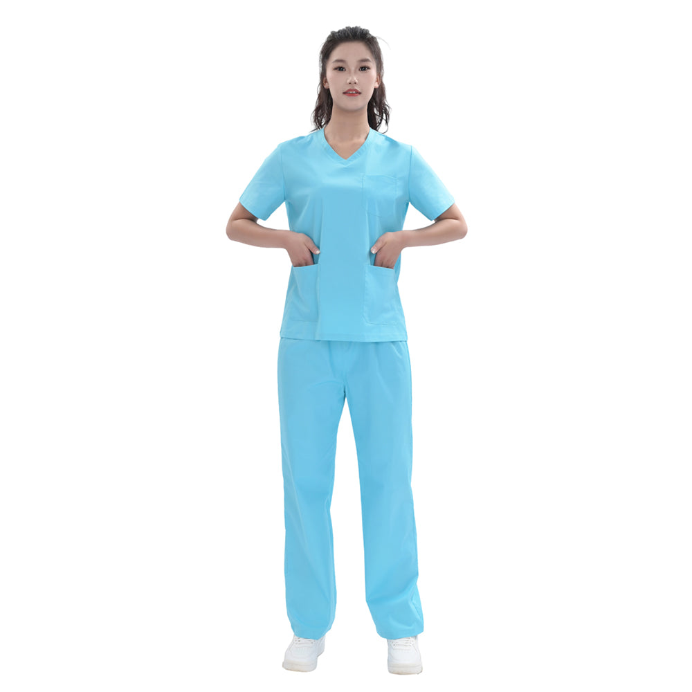 Unisex Sky Blue TC Medical Scrub Set – Private Logo, OEM