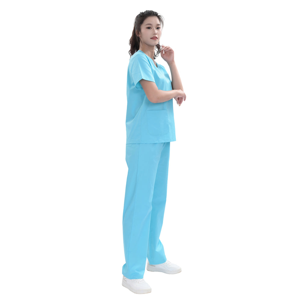 Unisex Sky Blue TC Medical Scrub Set – Private Logo, OEM