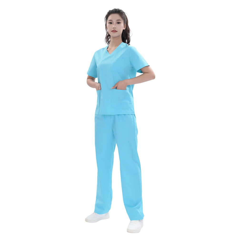 Unisex Sky Blue TC Medical Scrub Set – Private Logo, OEM