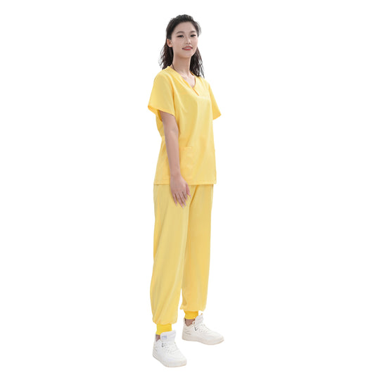 Unisex Yellow TR Medical Scrub Set,Private Logo,OEM