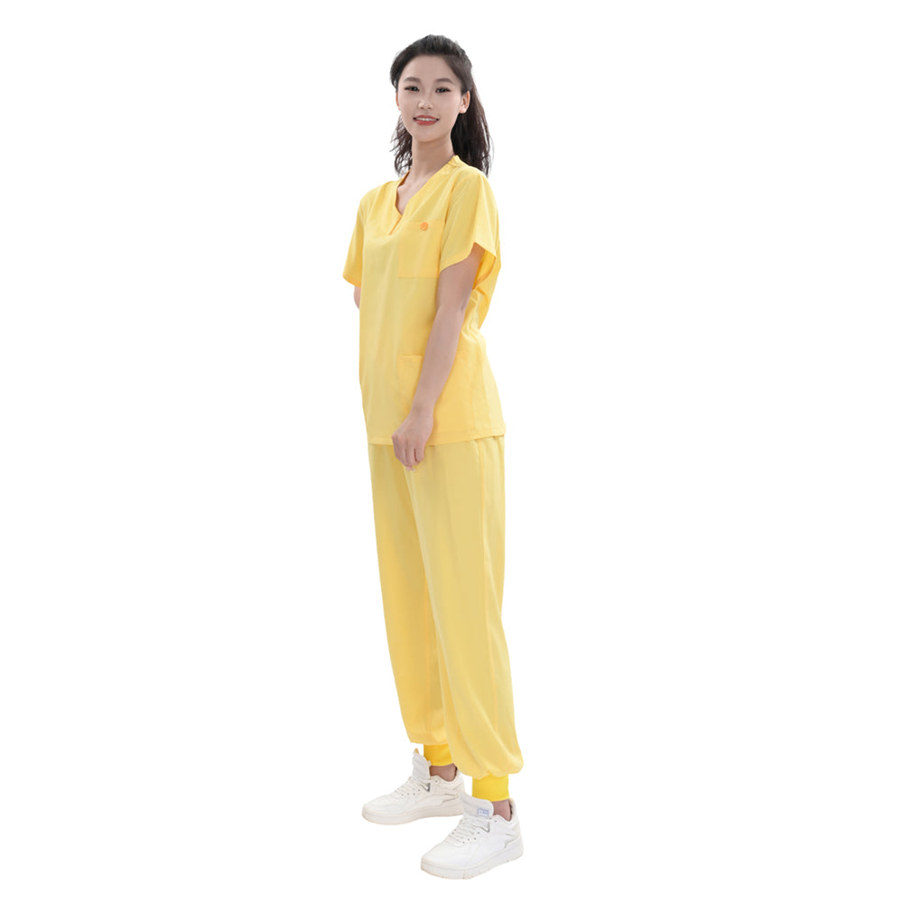 Unisex Yellow TR Medical Scrub Set,Private Logo,OEM