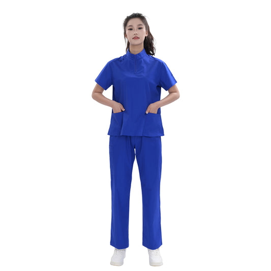 Unisex Sapphire Blue TC Medical Scrub Set,Private Logo,OEM