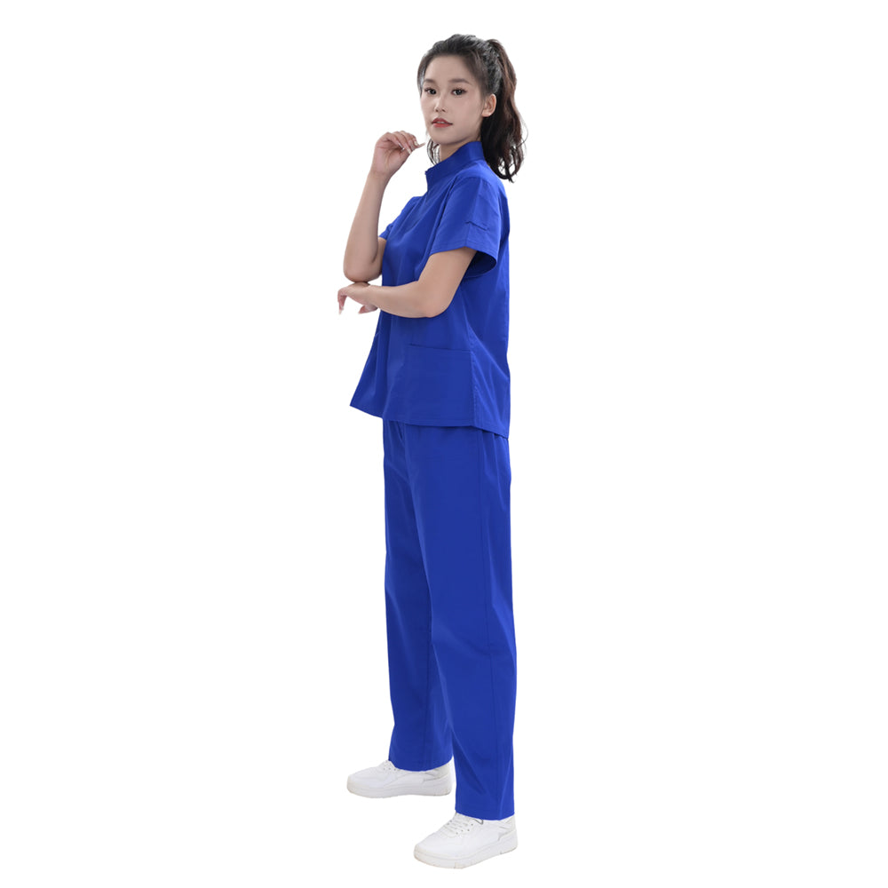 Unisex Sapphire Blue TC Medical Scrub Set,Private Logo,OEM