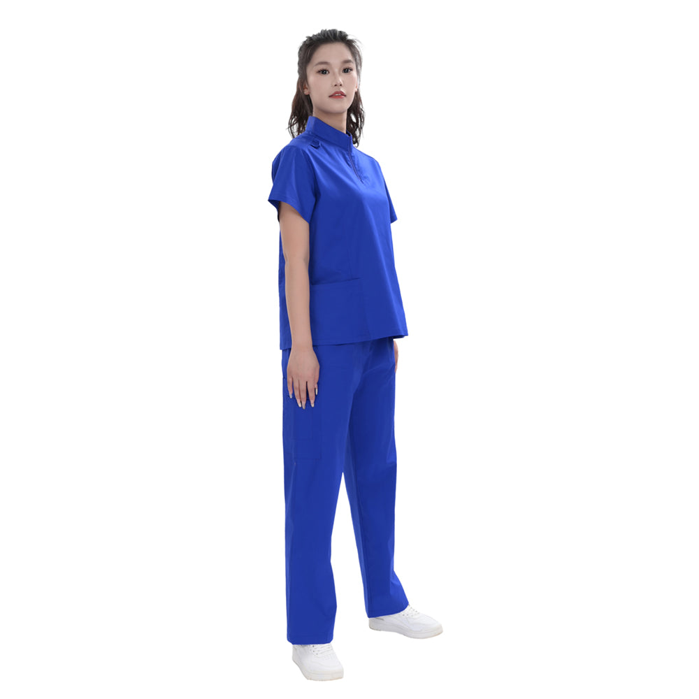 Unisex Sapphire Blue TC Medical Scrub Set,Private Logo,OEM