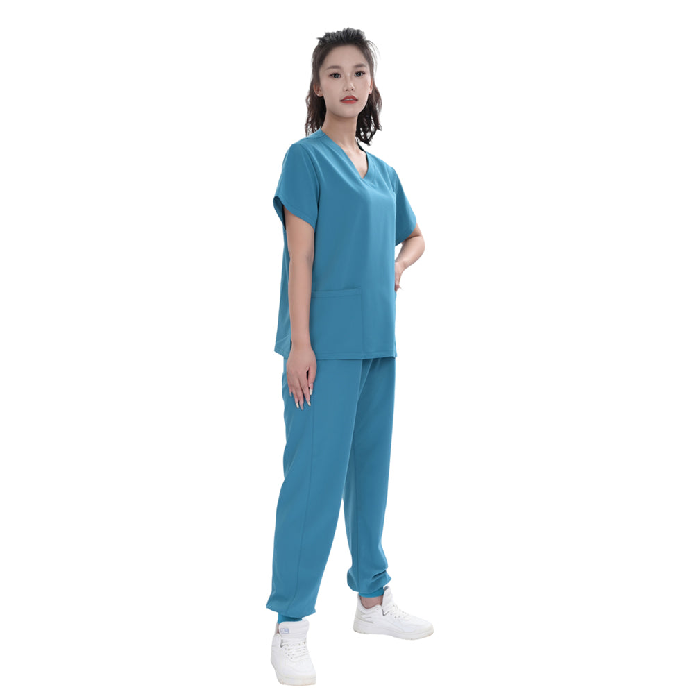 Unisex Storm Blue TR Four-way Stretch Medical Scrub Set,Private Logo,OEM