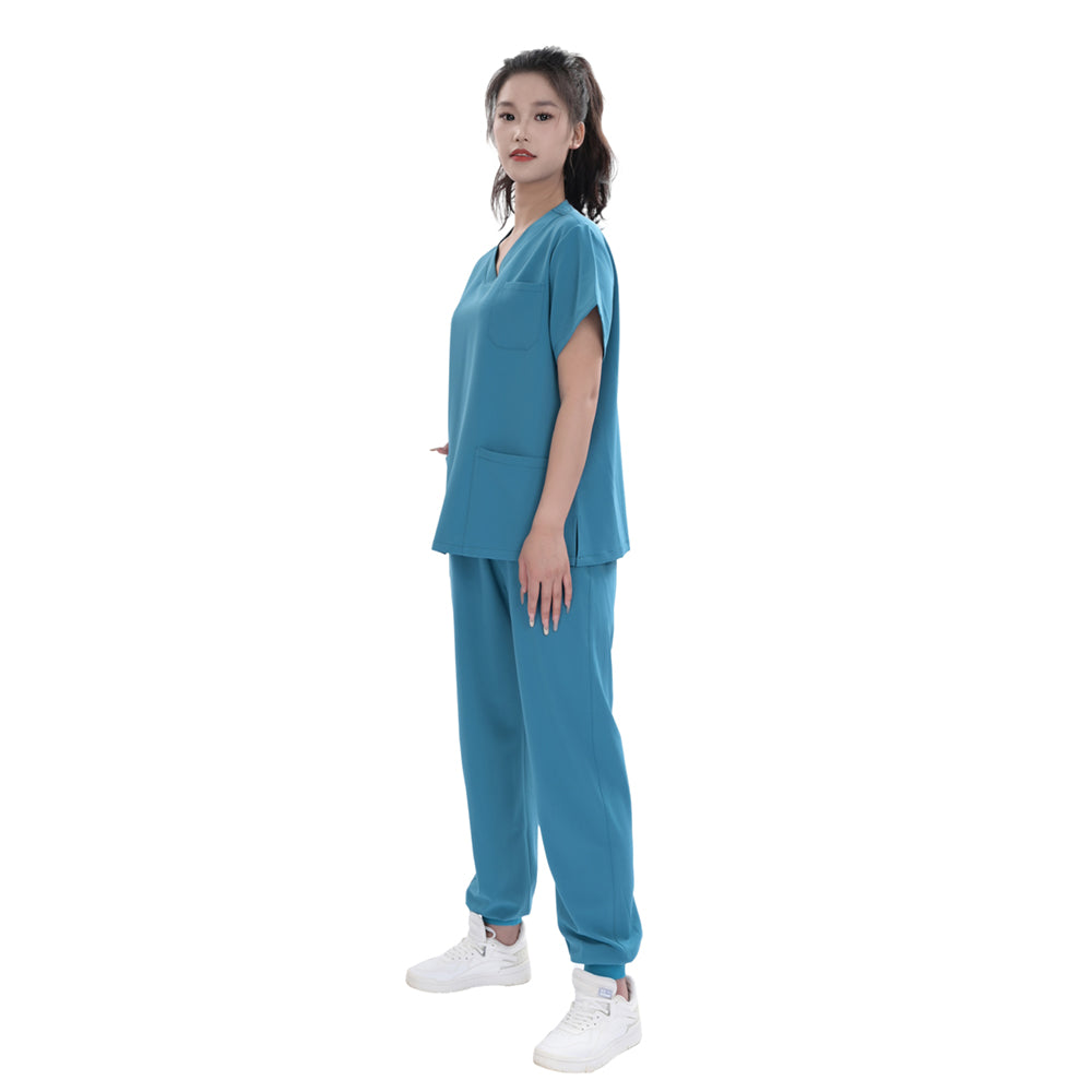 Unisex Storm Blue TR Four-way Stretch Medical Scrub Set,Private Logo,OEM