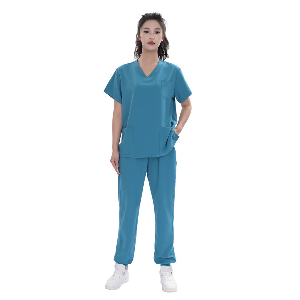 Unisex Storm Blue TR Four-way Stretch Medical Scrub Set,Private Logo,OEM