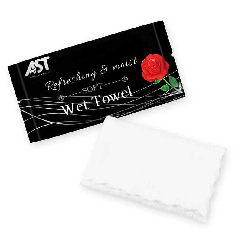 Premium Warp-Knitted Microfiber Pre-Moistened Facial Towel – Pink Memory 150% Scent | 8-Petal Texture | 23×23cm | 8.5g