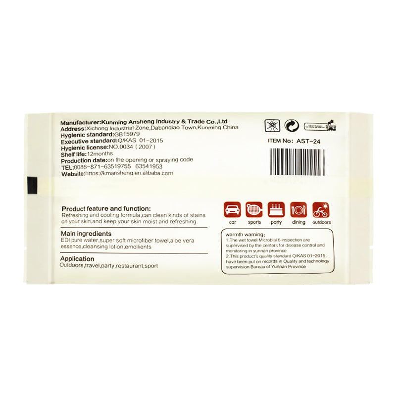 Cooling Refreshing Body Wipes with Aloe Vera – Customizable Private Label Outdoor Wet Wipes