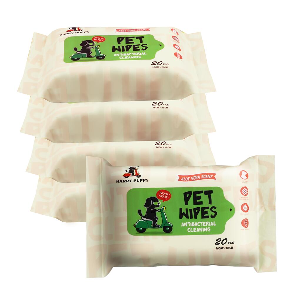HURRY PUPPY Pet Antibacterial Wet Wipes – 20 Sheets