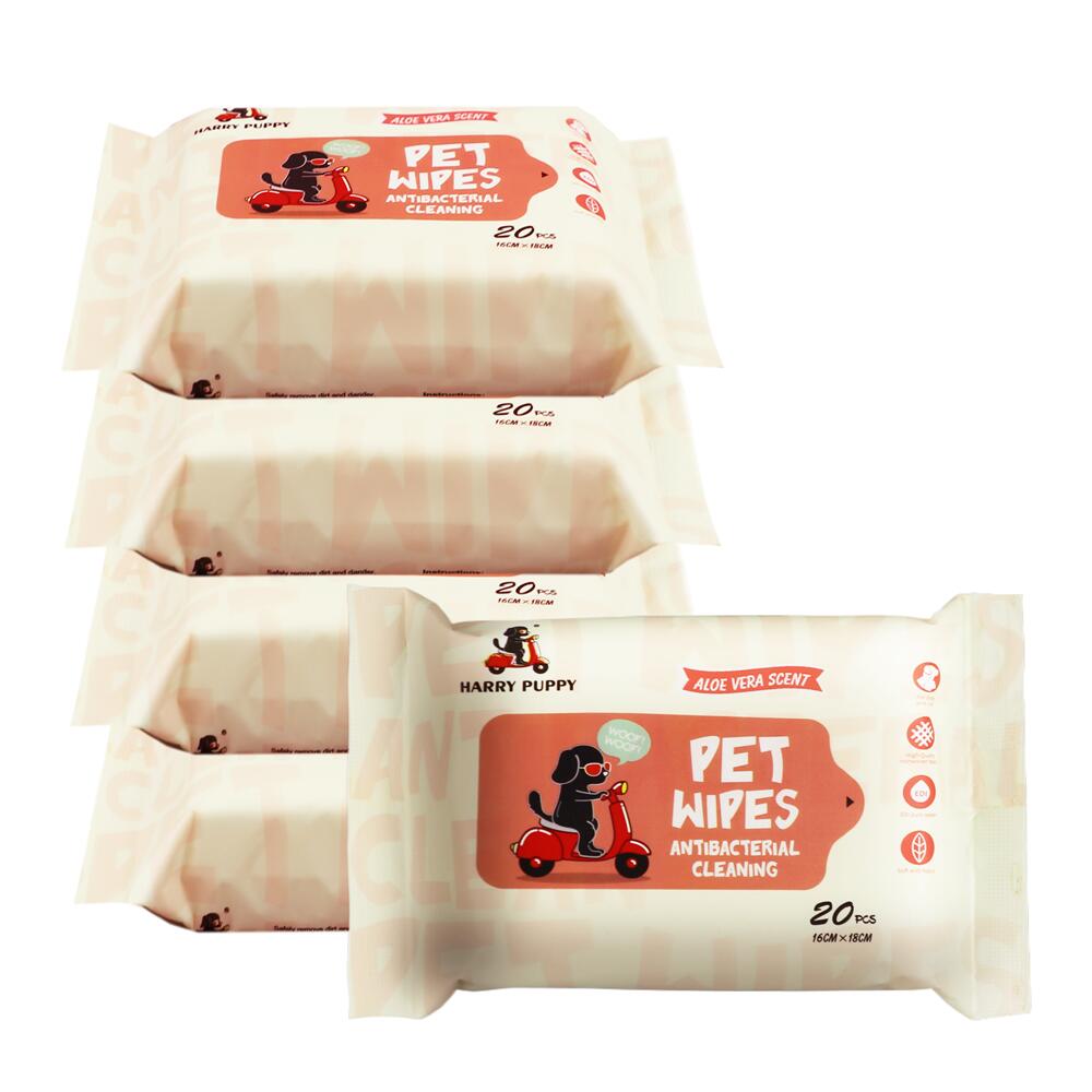 HURRY PUPPY Pet Antibacterial Wet Wipes – 20 Sheets