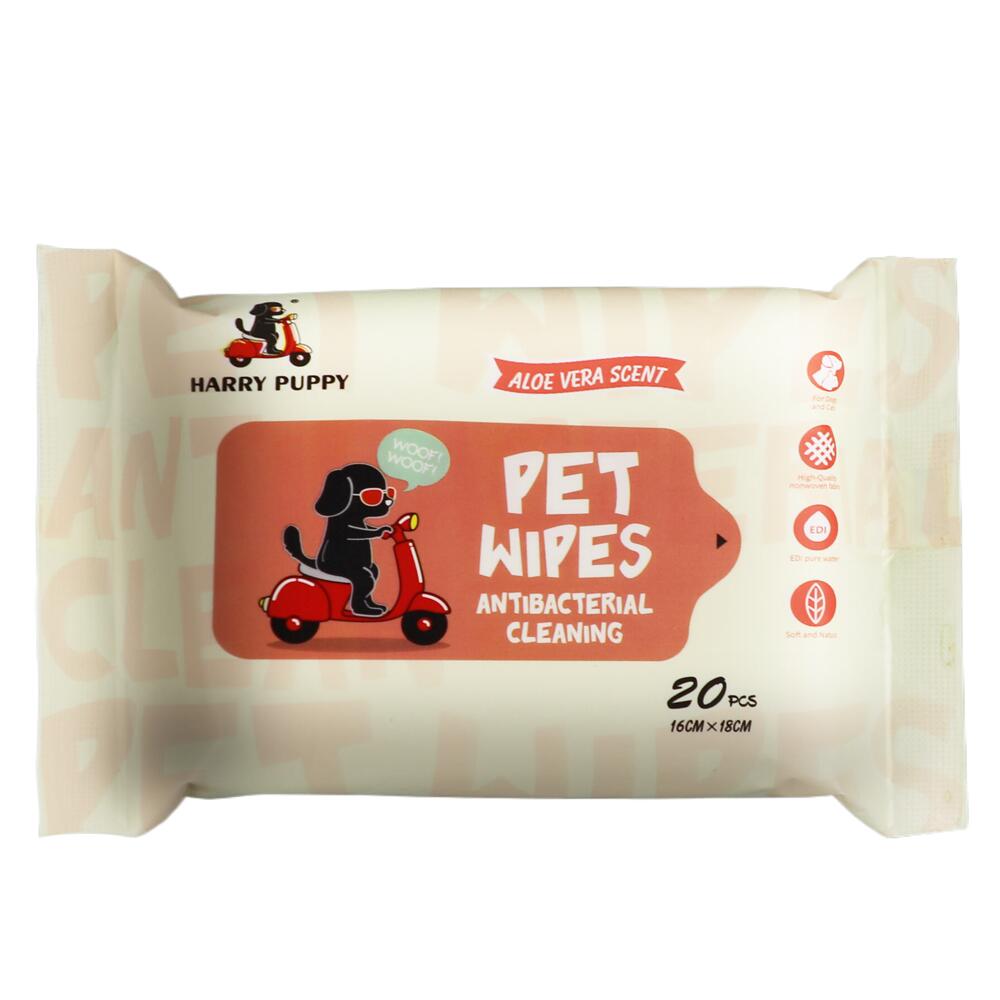 HURRY PUPPY Pet Antibacterial Wet Wipes – 20 Sheets