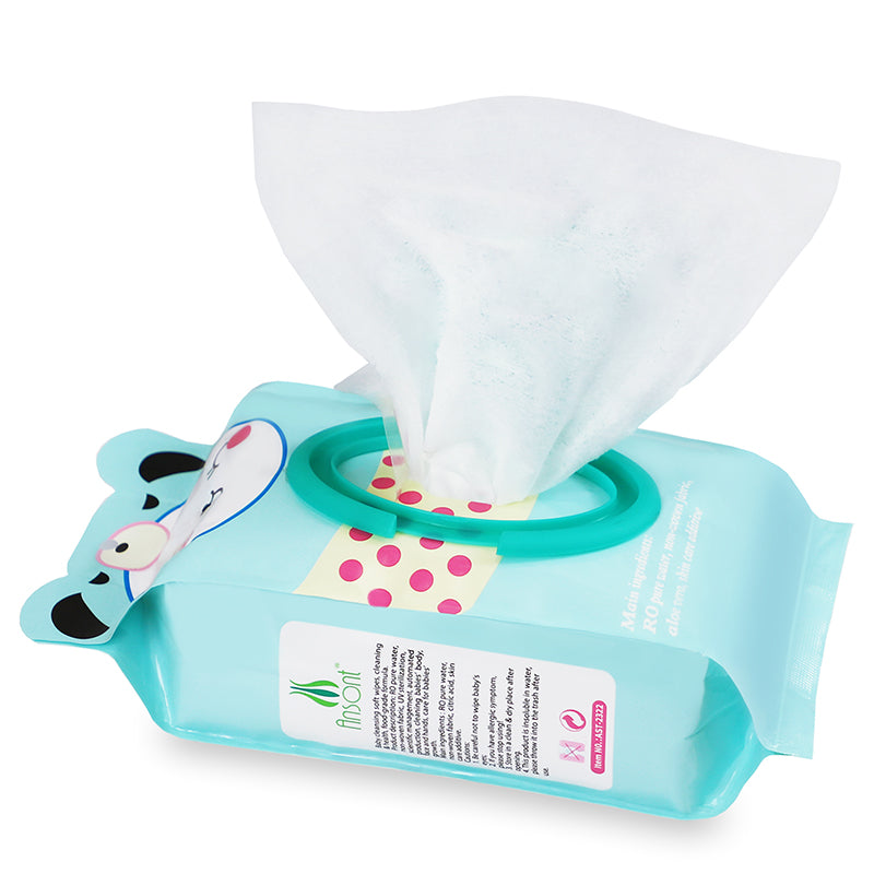 AST 80-Count 40gsm Cross-Pattern Spunlace Soft Baby Wipes –OEM Private Label Wet Wipes