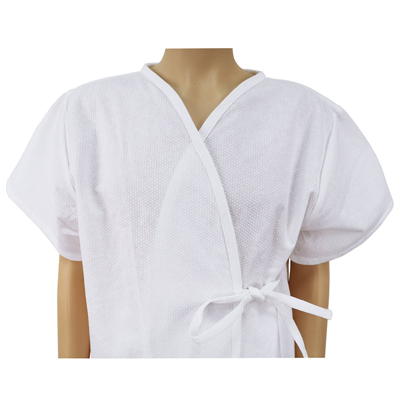 Tie-Front Disposable Two-Piece Bathrobe Set – V-Neck Top with Adjustable Waist and Shorts