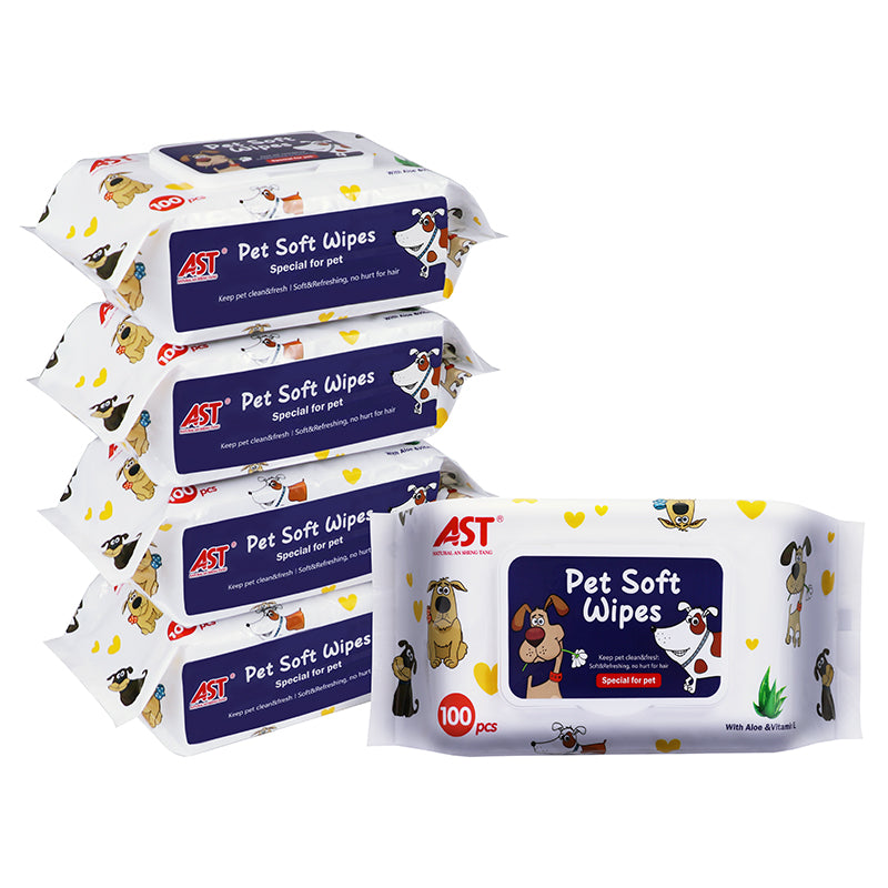Gentle & Effective Cleaning 100 pcs pet soft wipes for Pets