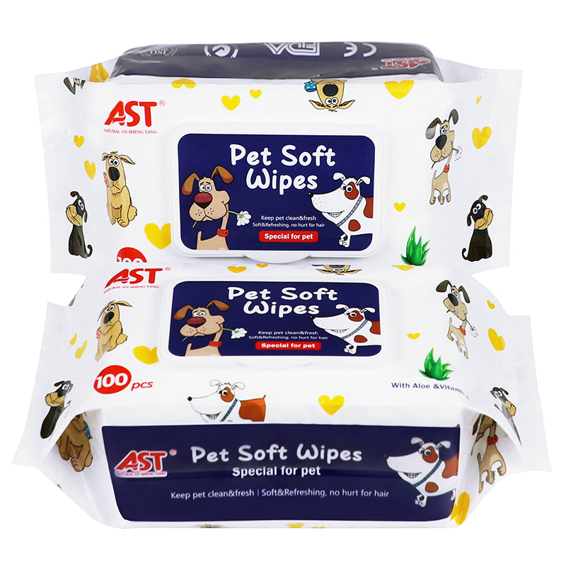 Gentle & Effective Cleaning 100 pcs pet soft wipes for Pets