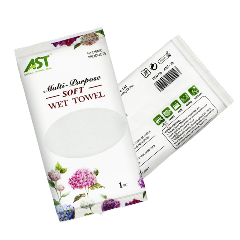 ODM White Hydrangea Design Cologne Scent, Private Label Luxury Disposable Wet Towel