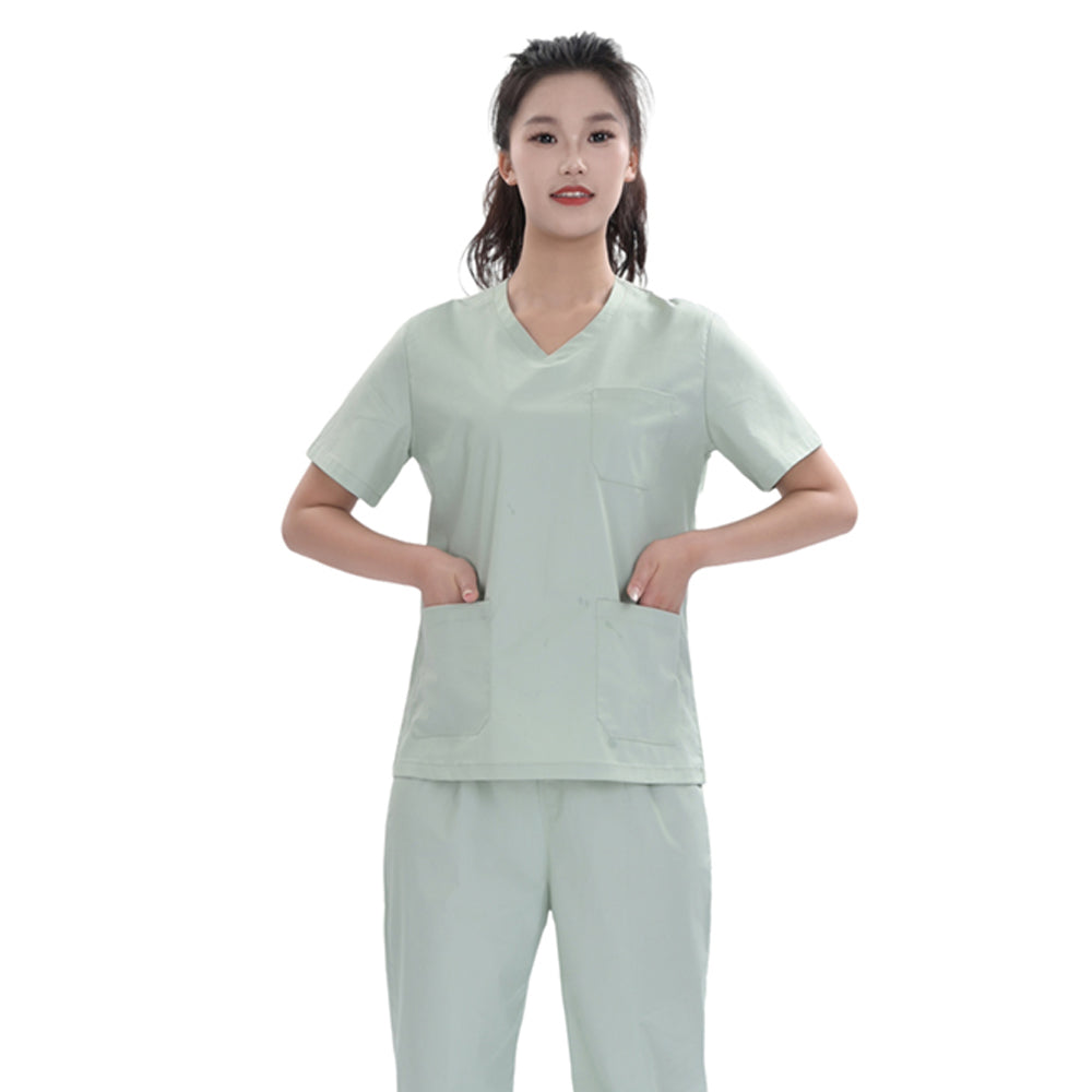 Unisex Light Green TR Weft Stretch Medical Scrub Set,Private Logo,OEM