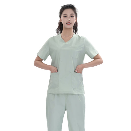Unisex Light Green TR Weft Stretch Medical Scrub Set,Private Logo,OEM