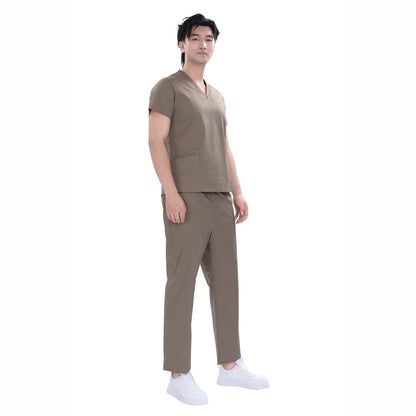 Unisex Coffee TR Weft Stretch Medical Scrub Set,Private Logo,OEM