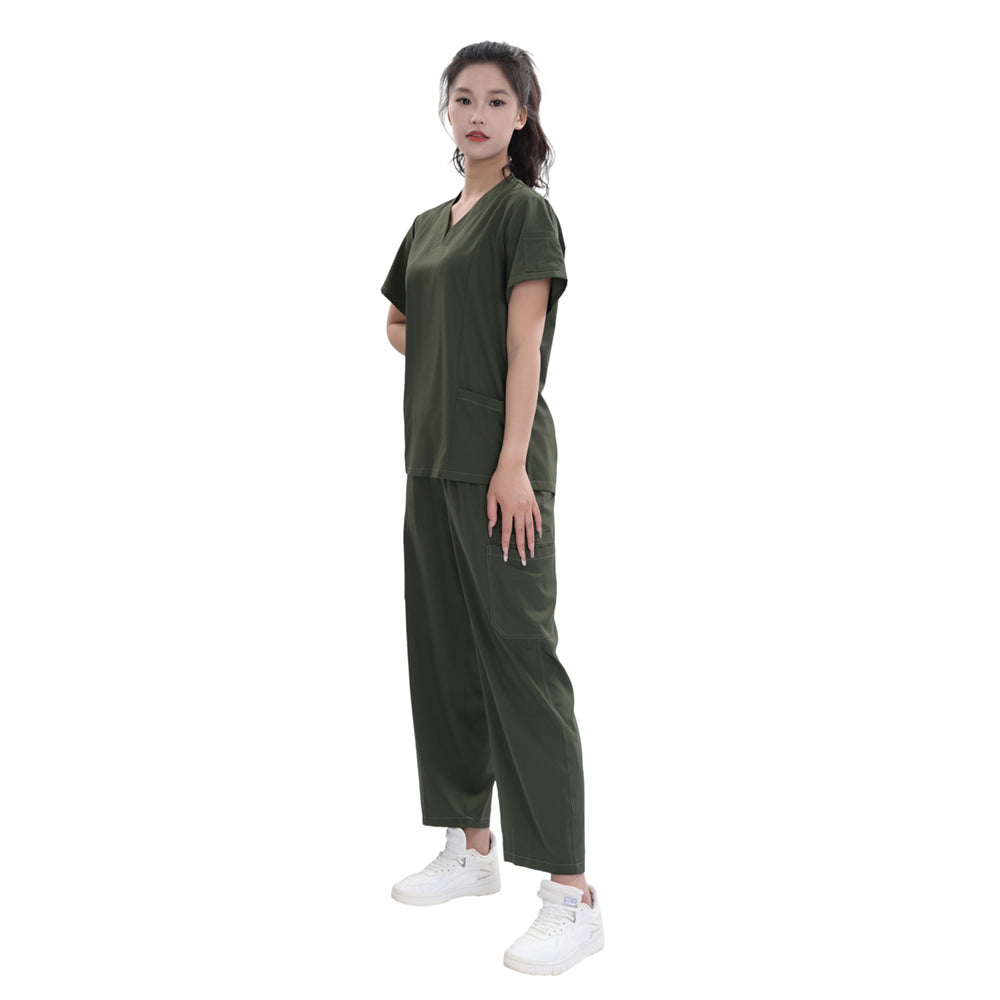 Custom Unisex Polyester 4-way Stretch Medical Scrub Uniform Sets,Private Label,OEM Service
