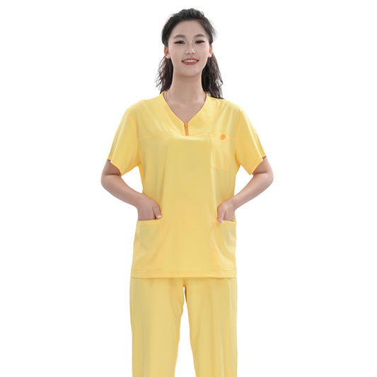 Unisex Yellow TR Medical Scrub Set,Private Logo,OEM