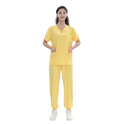 Unisex Yellow TR Medical Scrub Set,Private Logo,OEM