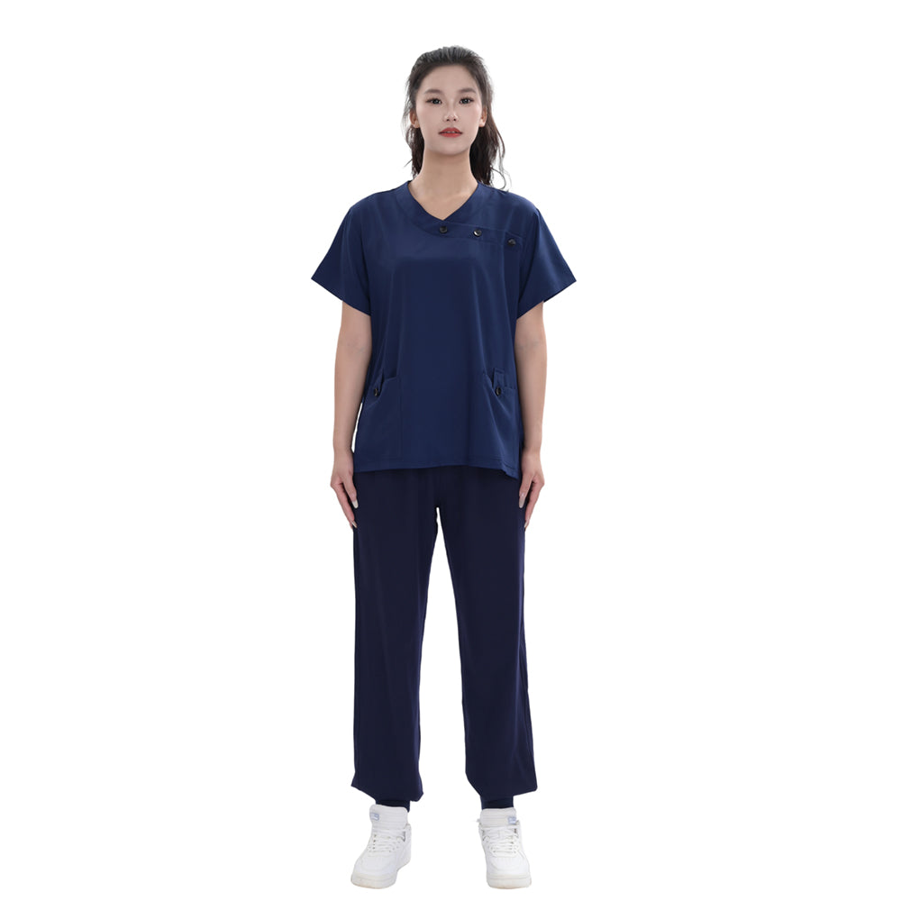 Custom Unisex Polyester 4-way Stretch Medical Scrub Top,Private Logo,OEM Service