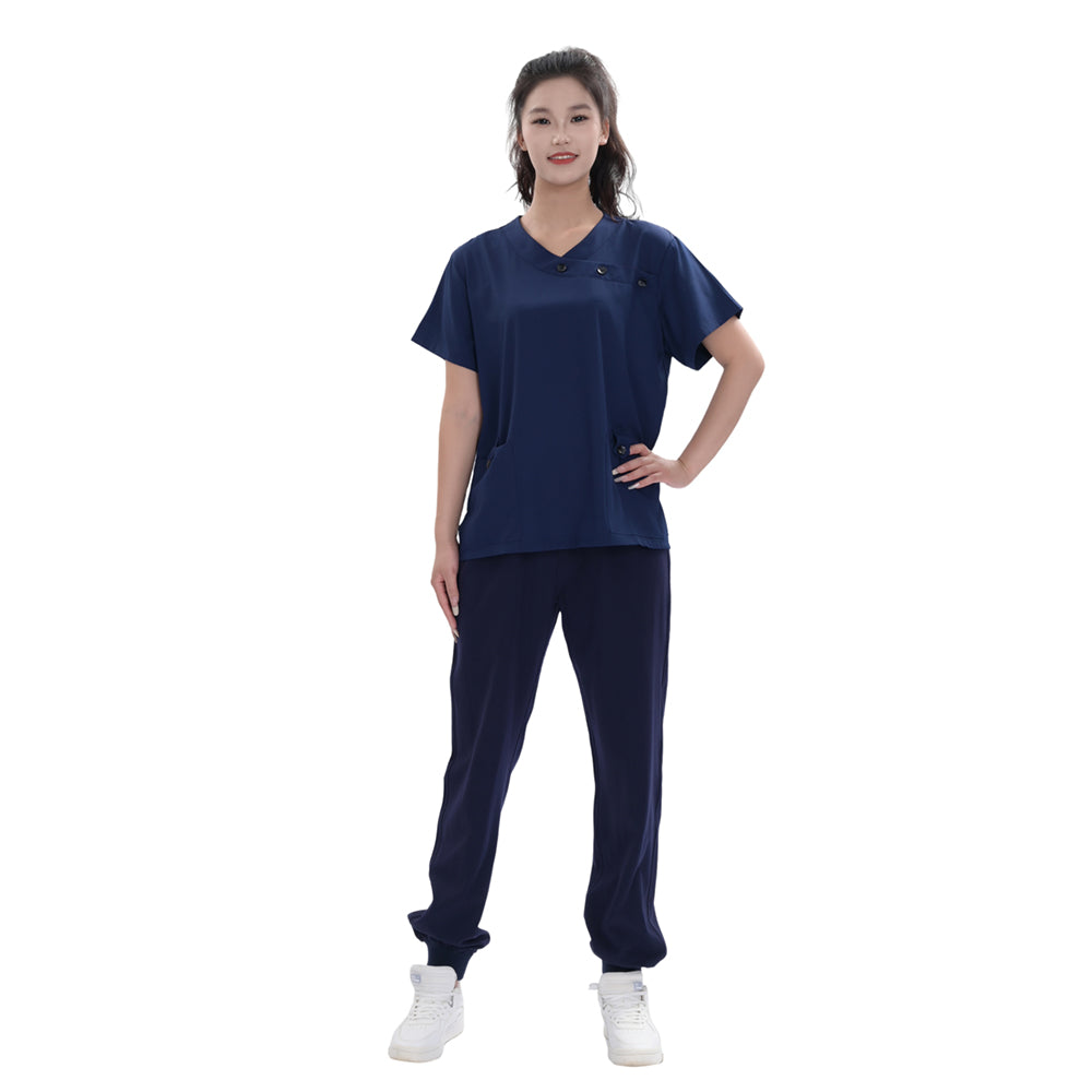 Custom Unisex Polyester 4-way Stretch Medical Scrub Top,Private Logo,OEM Service