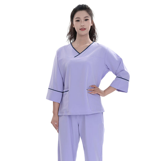 Unisex Lavender TR Four-way Stretch Medical Scrub Set,Private Logo,OEM