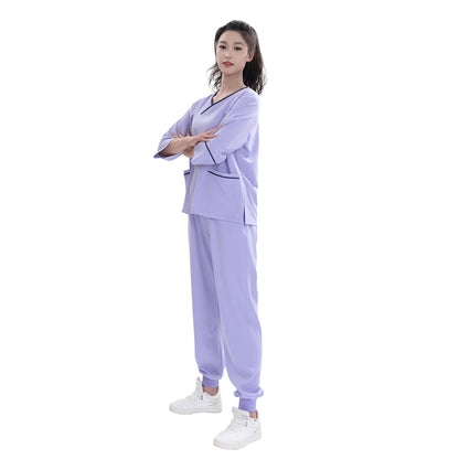 Unisex Lavender TR Four-way Stretch Medical Scrub Set,Private Logo,OEM