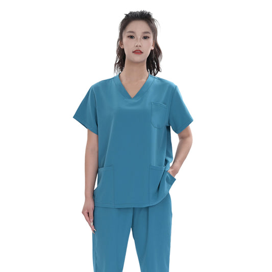Unisex Storm Blue TR Four-way Stretch Medical Scrub Set,Private Logo,OEM