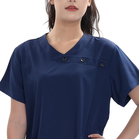 Custom Unisex Polyester 4-way Stretch Medical Scrub Top,Private Logo,OEM Service