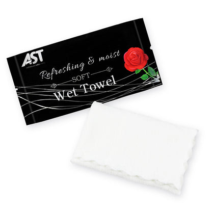 Premium Warp-Knitted Microfiber Pre-Moistened Facial Towel – Pink Memory 150% Scent | 8-Petal Texture | 23×23cm | 8.5g