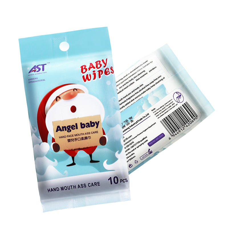 OEM/ODM Baby Wet Wipes – 10 Count Travel Pack | Fragrance-Free & Skin-Friendly