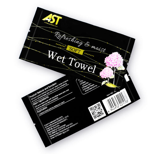 Ultra-Fine Microfiber Pre-Moistened Facial Towel – Rose 600% Scent | Plain Texture | 20×20cm | 6g