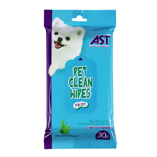 AST Pet Cleaning Wipes – 30pcs (Vanilla Fragrance, with Aloe Vera & Vitamin E)