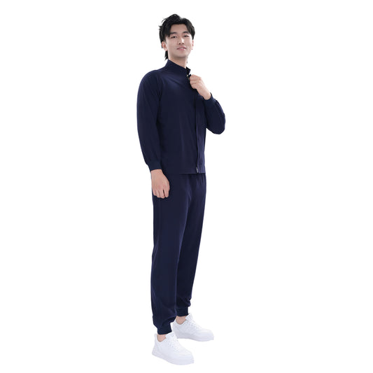 TR Four-Way Stretch TR Navy Blue 2-Piece Food Industry Uniform – OEM & Private Logo Customization