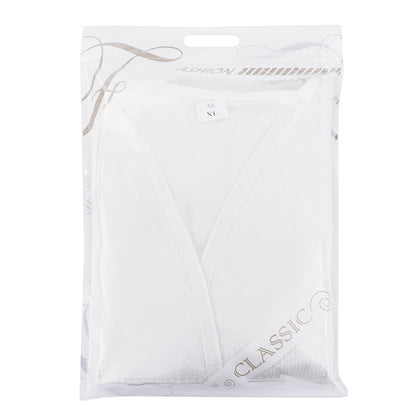 Tie-Front Disposable Two-Piece Bathrobe Set – V-Neck Top with Adjustable Waist and Shorts