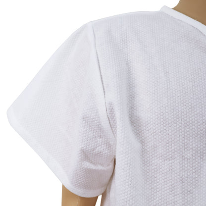 Tie-Front Disposable Two-Piece Bathrobe Set – V-Neck Top with Adjustable Waist and Shorts