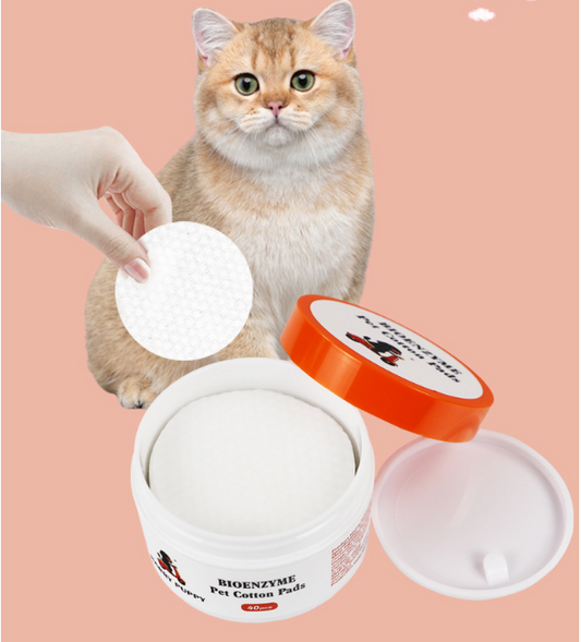Wholesale Bioenzyme Pet Cotton Pads,85g,6.7cm Diameter Pearl Pattern,40 Sheets for Pet Skin Care