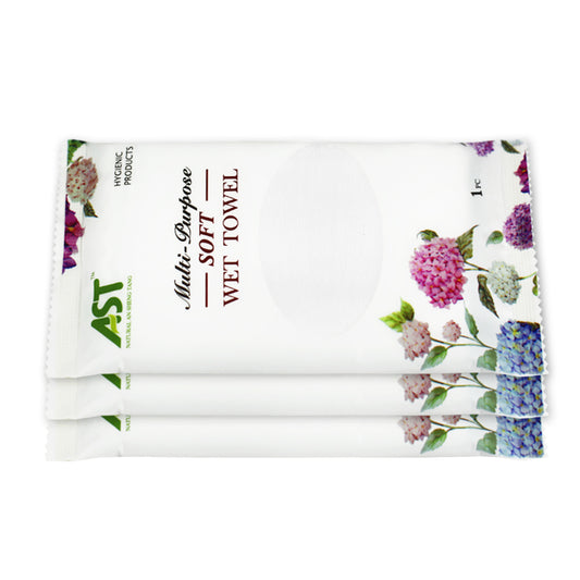 Wholesale White Hydrangea Design Cologne Scent, Private Label Luxury Disposable Wet Towel