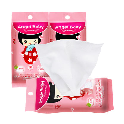 custom Pink – Pomegranate Scent  baby 10 sheets wet wipes 