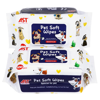 Gentle & Effective Cleaning 100 pcs pet soft wipes for Pets