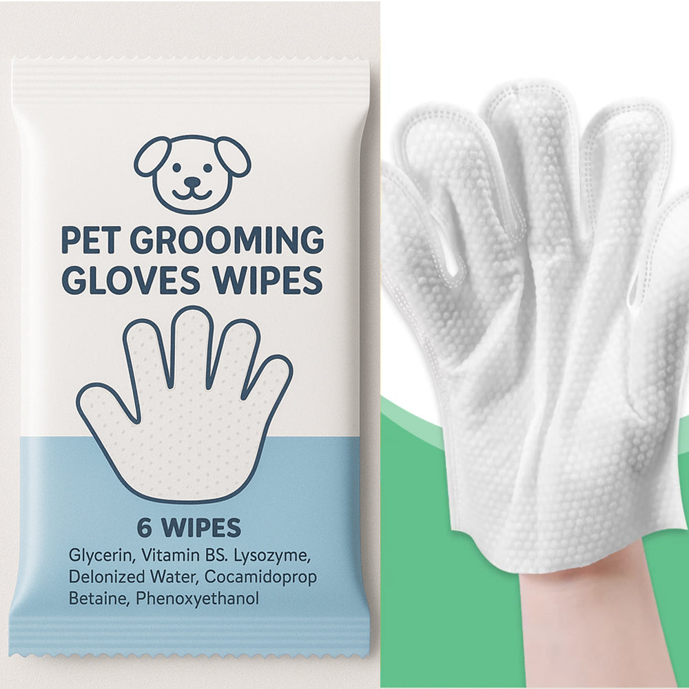 Pet Grooming Gloves – 6pcs Pack | OEM & Private Label Pet Wipes Manufacturer