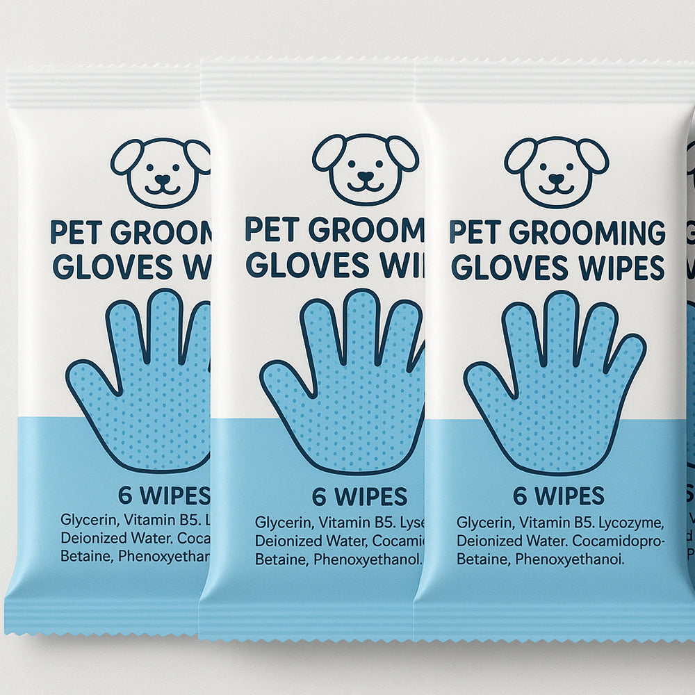 Pet Grooming Gloves – 6pcs Pack | OEM & Private Label Pet Wipes Manufacturer