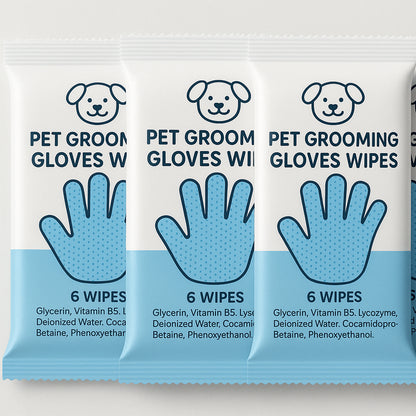 Pet Grooming Gloves – 6pcs Pack | OEM & Private Label Pet Wipes Manufacturer