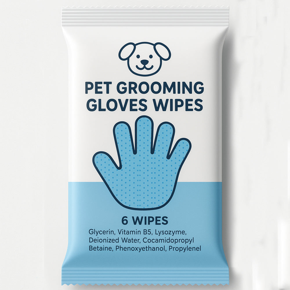 Pet Grooming Gloves – 6pcs Pack | OEM & Private Label Pet Wipes Manufacturer
