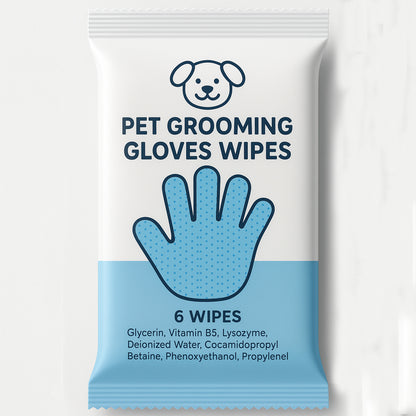 Pet Grooming Gloves – 6pcs Pack | OEM & Private Label Pet Wipes Manufacturer